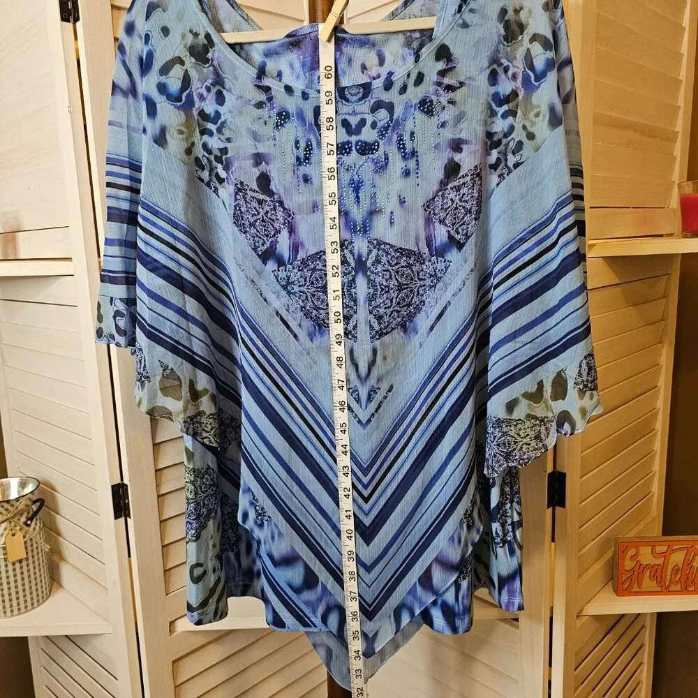 World Unity Woman, Plus Size 3X, Layered, Handkerchief Top with Matching Tank - Picture 6 of 11